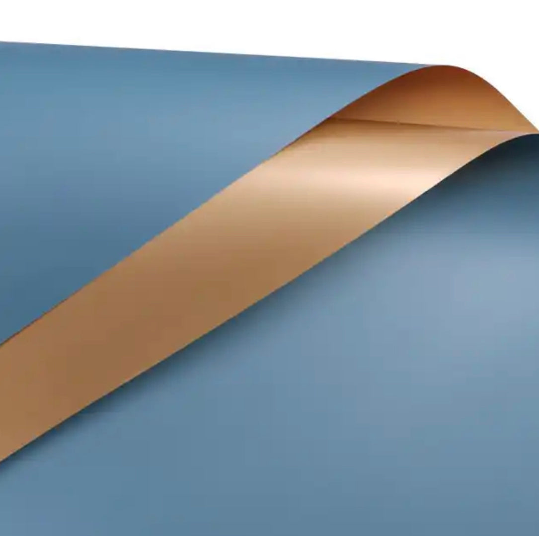 Double Sided Gold Flower Wrapping Paper