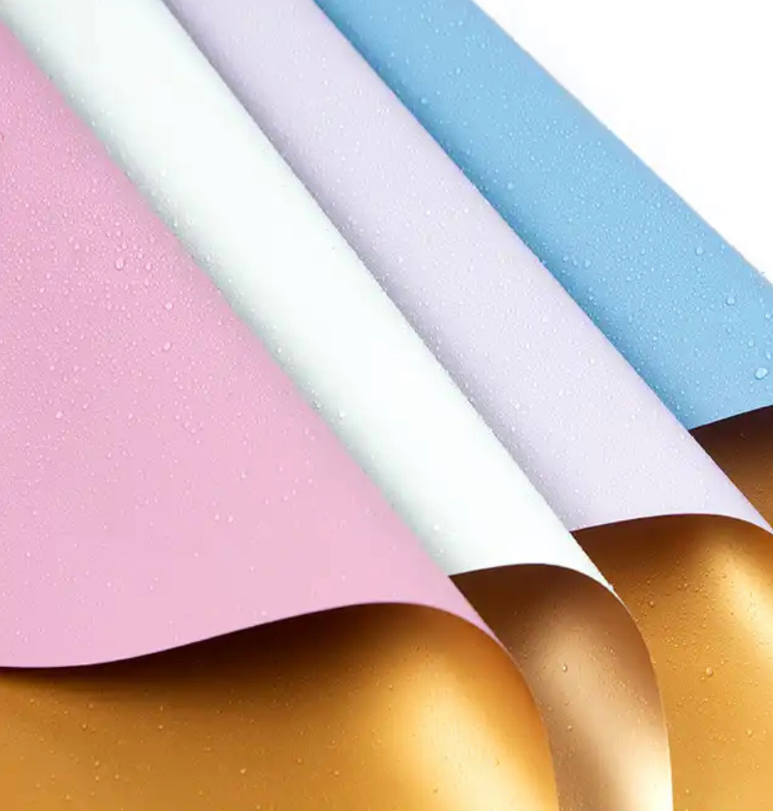 Double Sided Gold Flower Wrapping Paper