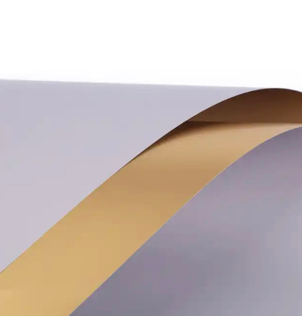 Double Sided Gold Flower Wrapping Paper