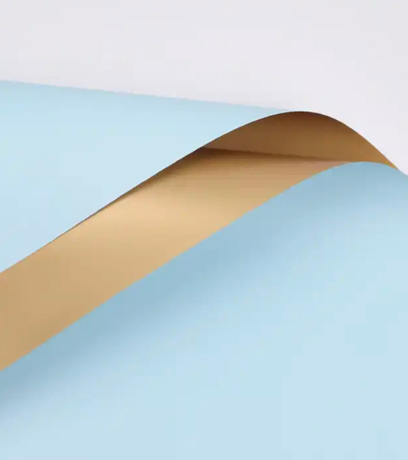 Double Sided Gold Flower Wrapping Paper