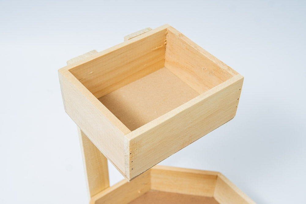 Wood Hex Two Tier Tray