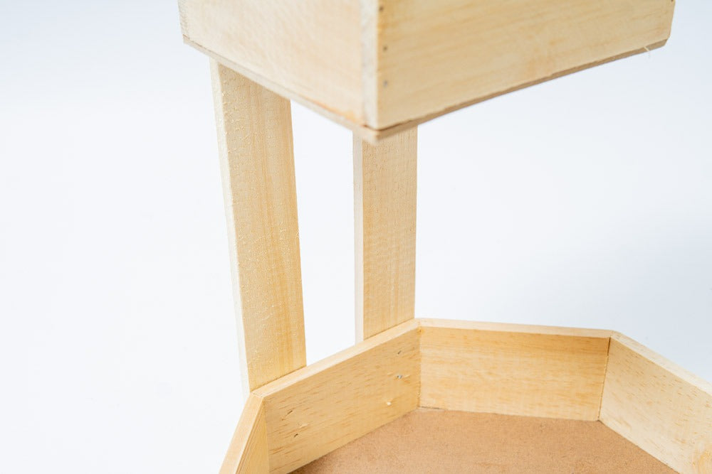 Wood Hex Two Tier Tray