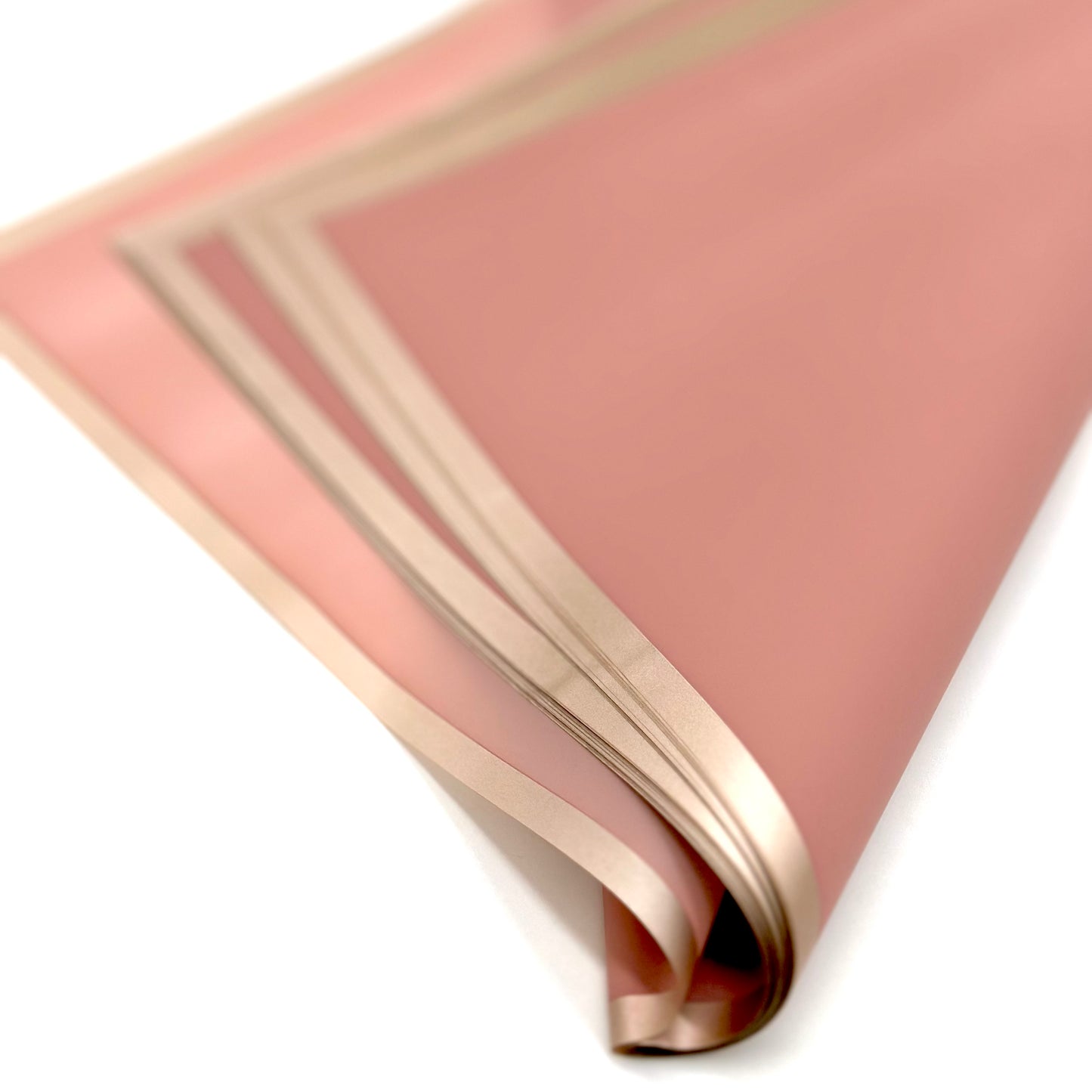 Gold Edge Coral Flower Wrapping Paper