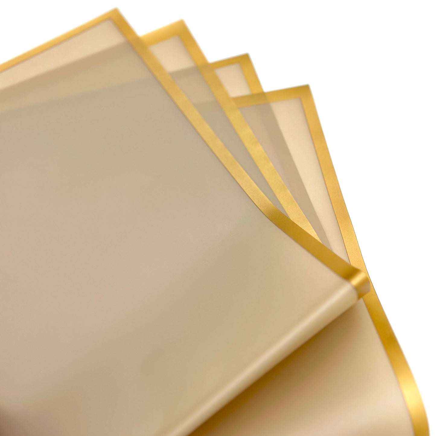 Gold Edge Flower Khaki Wrapping Paper