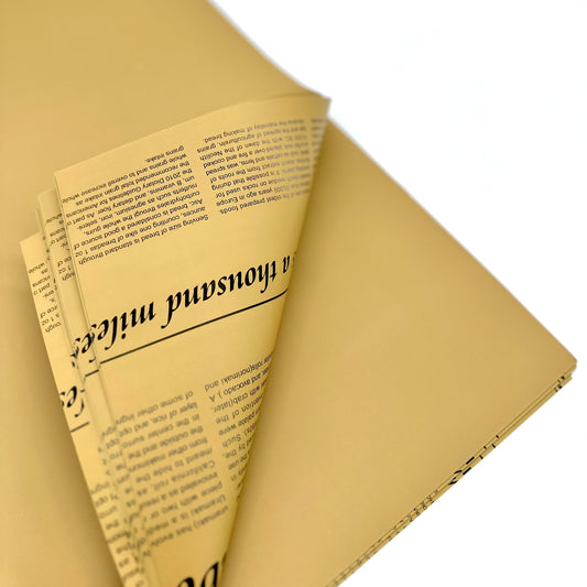 Newspaper Khaki Flower Wrapping Paper