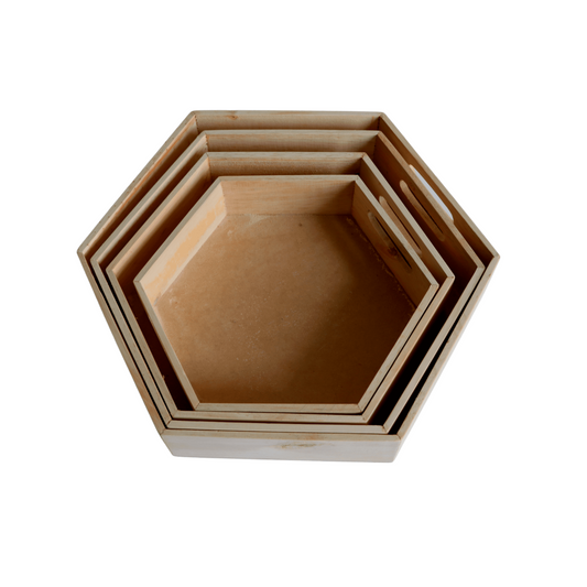 Wood Hexagon Tray