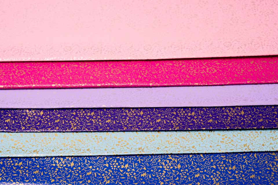Golden Flowers Wrapping Paper Pck 20
