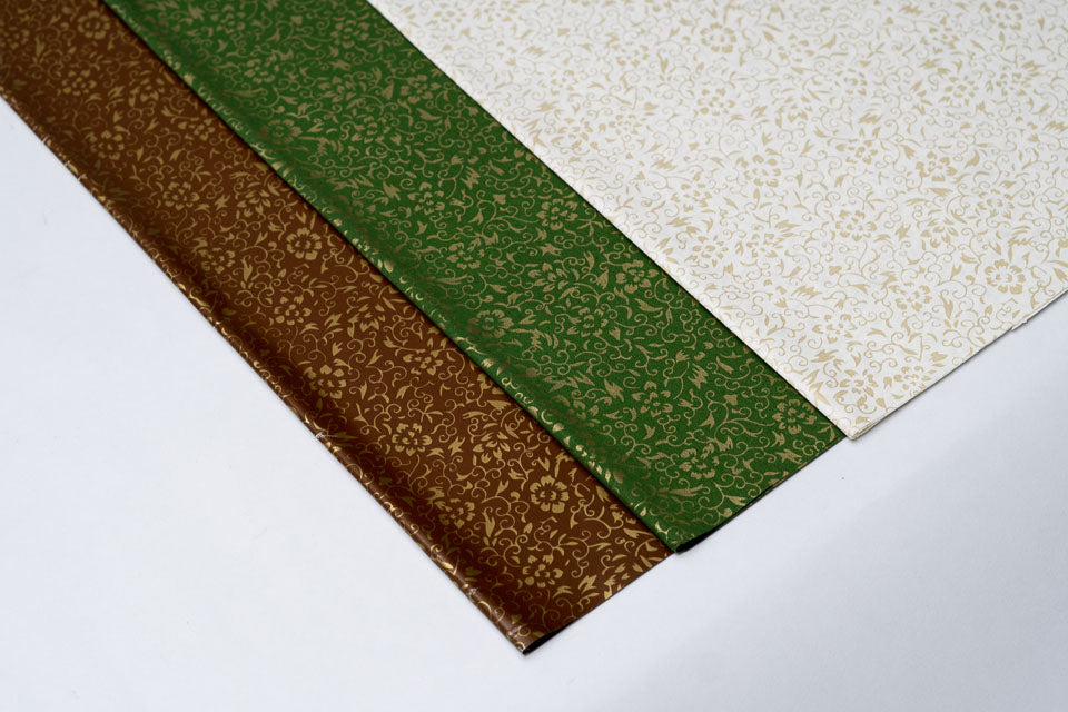 Golden Flowers Wrapping Paper Pck 20