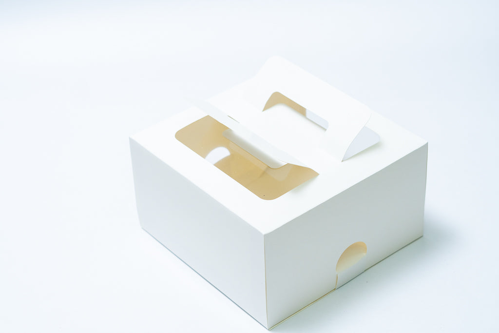 Cake Box #32 W/ Handle White WS
