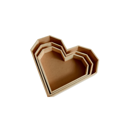 Wood Heart Shaped Tray