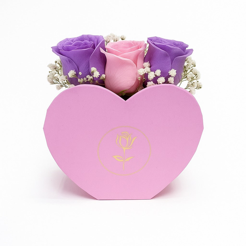 Mini heart rose set x2