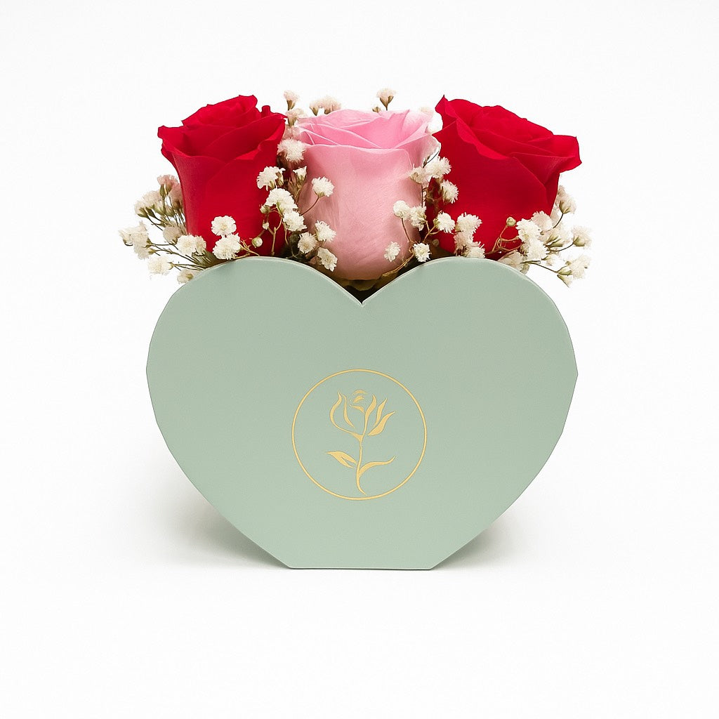 Mini heart rose set x2