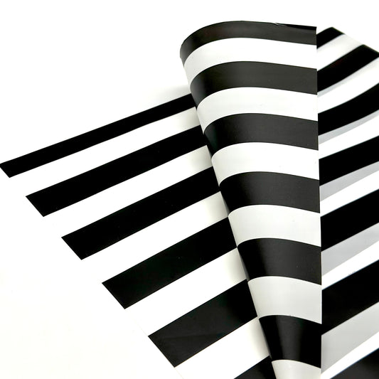 Striped White and Black Wrapping Paper